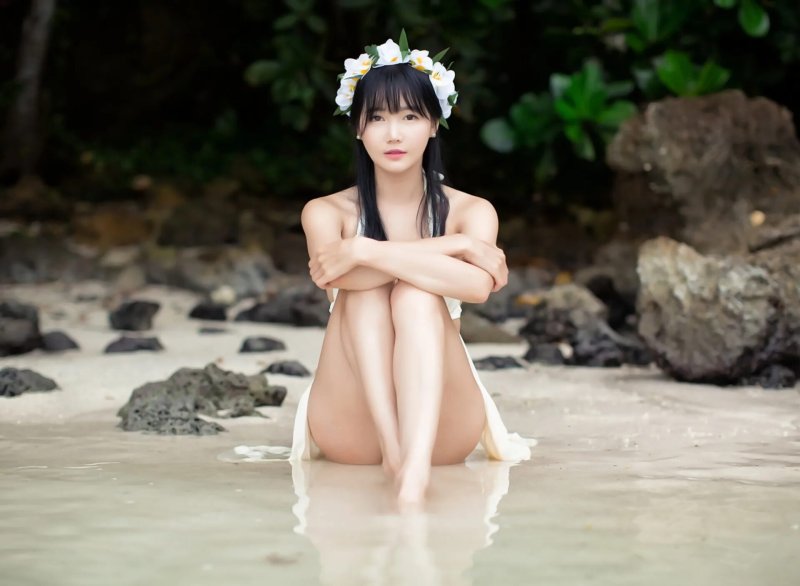 The girl is beautiful