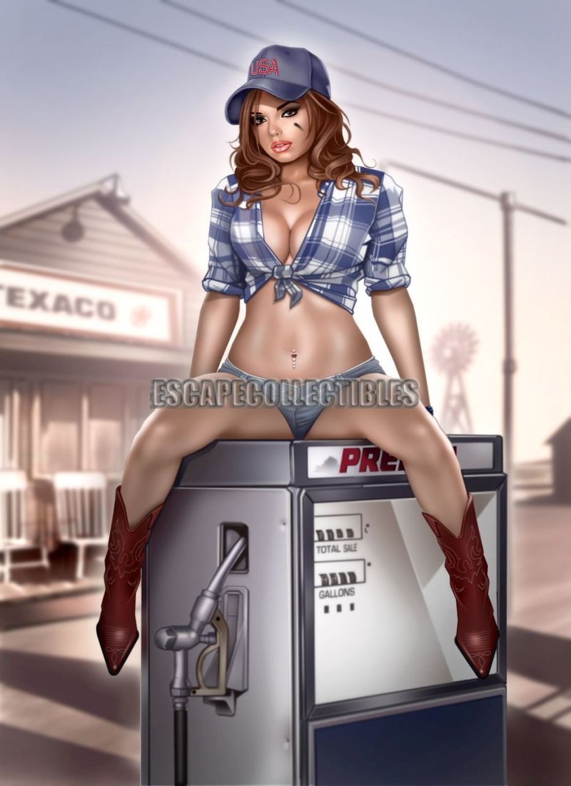 PIN AP Girl at a gas station