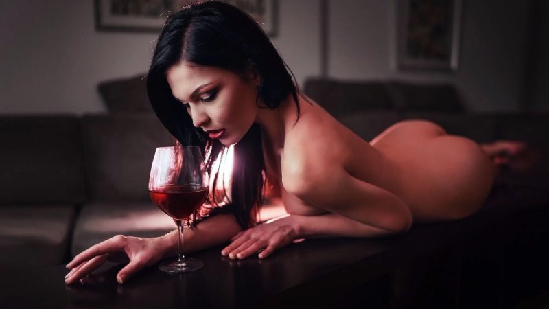 Girl with wine