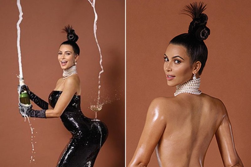 Kim Kardashian Champagne photo shoot
