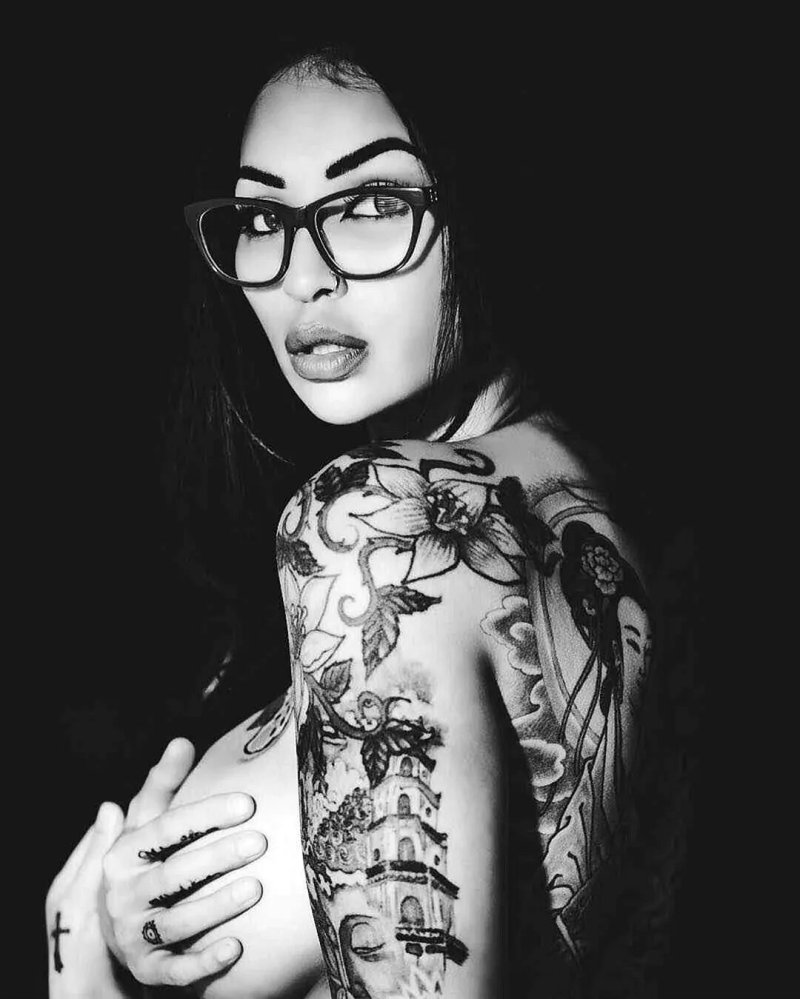 Beautiful girl with tattoo
