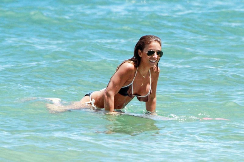 In a bikini on the beach