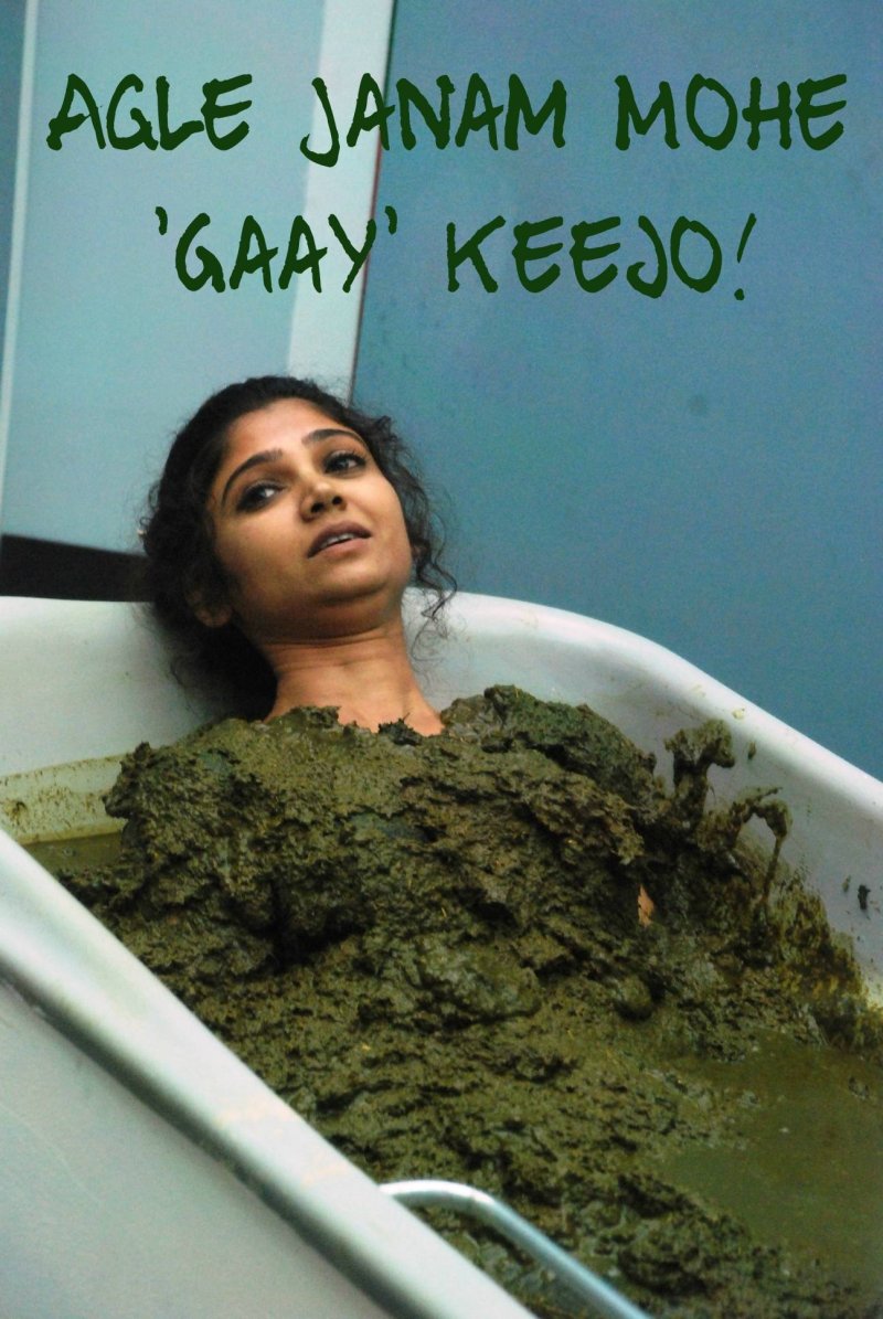 Girl in manure