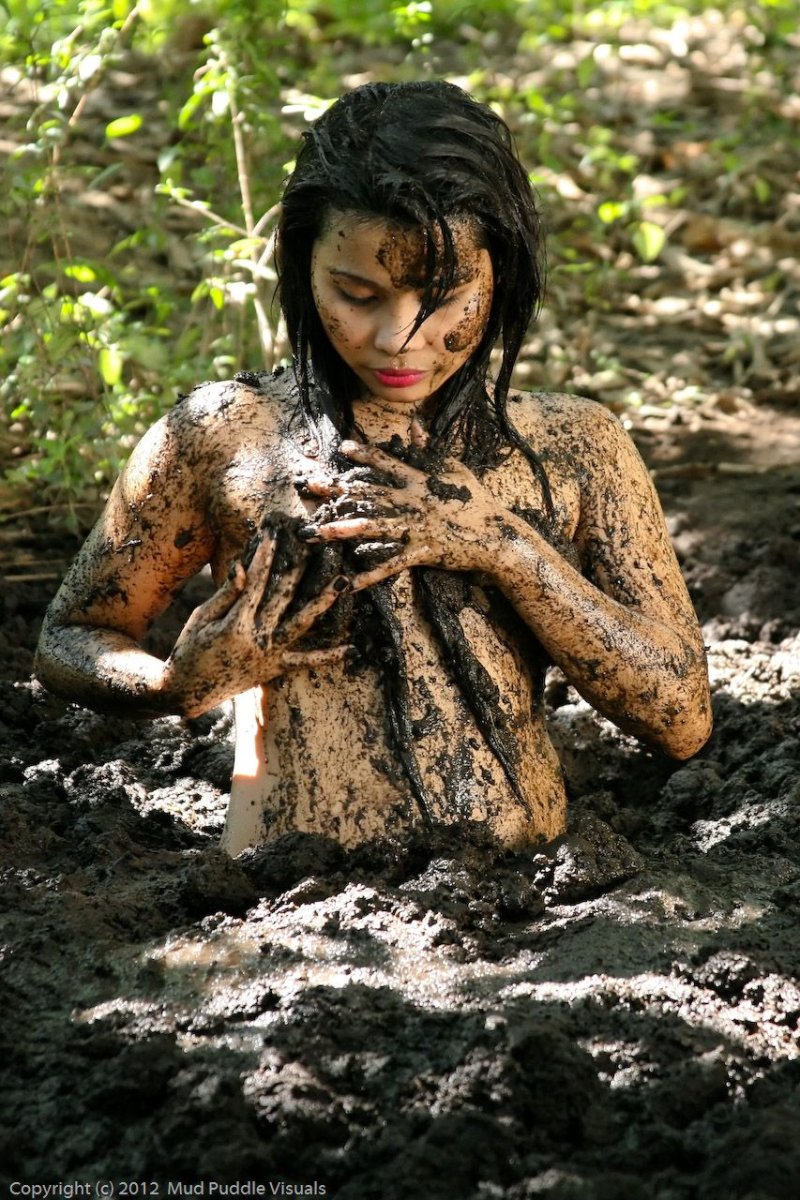 Beautiful girls in mud