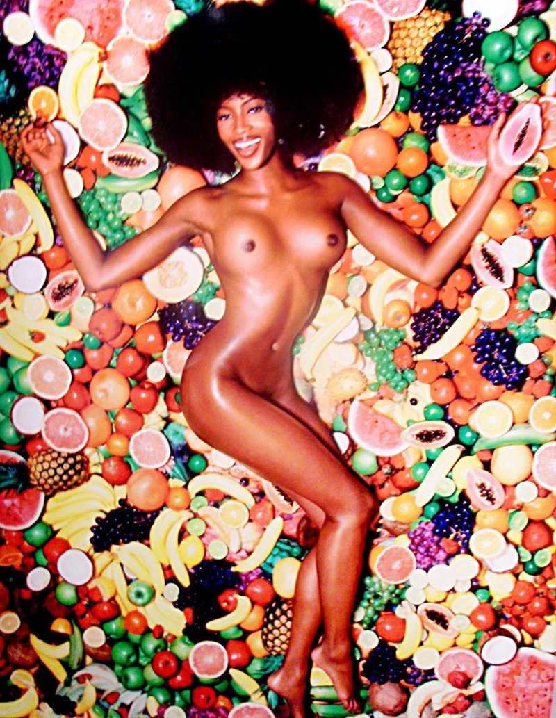 Naomi Campbell in his youth naked