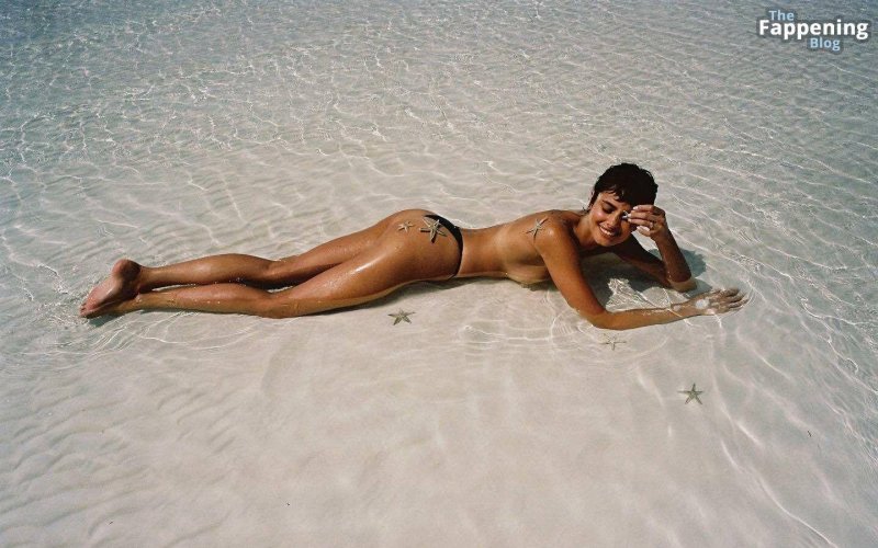 In the swimsuit naked