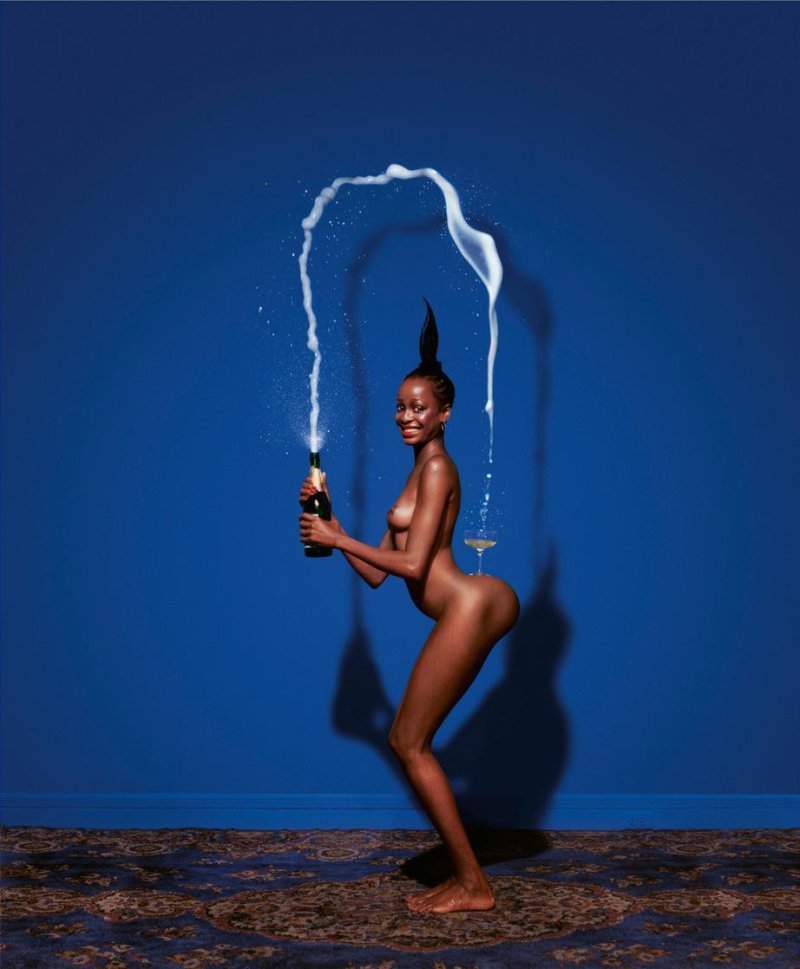 Kim Kardashian photo shoot with champagne