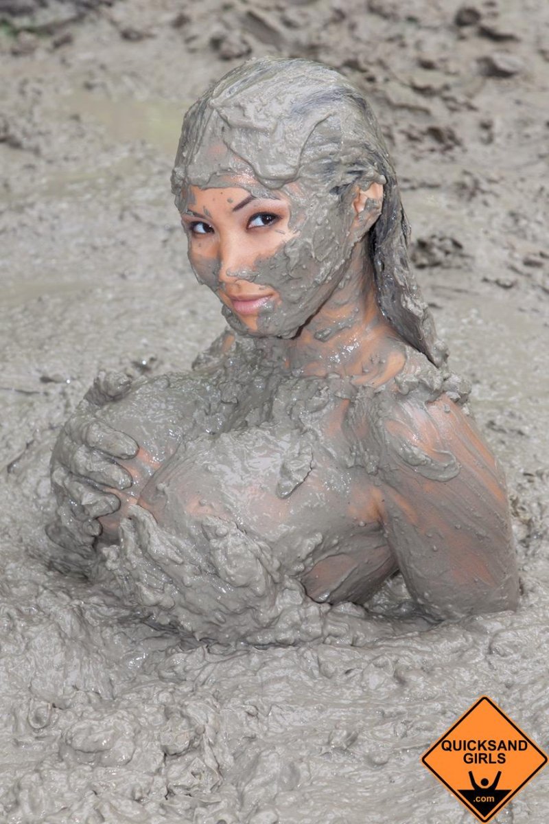 Woman in mud